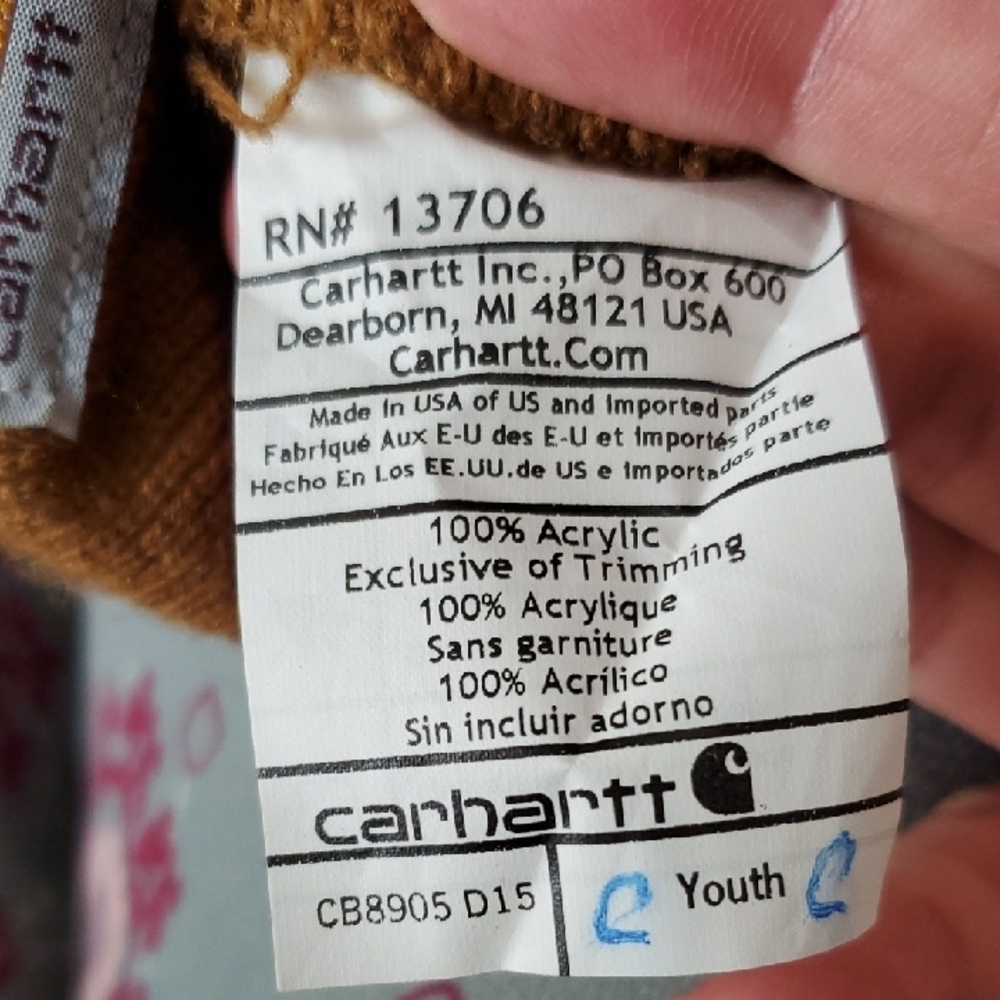 Carhartt (Two) Tan Knit Beanies Youth Size - Picture 7 of 7